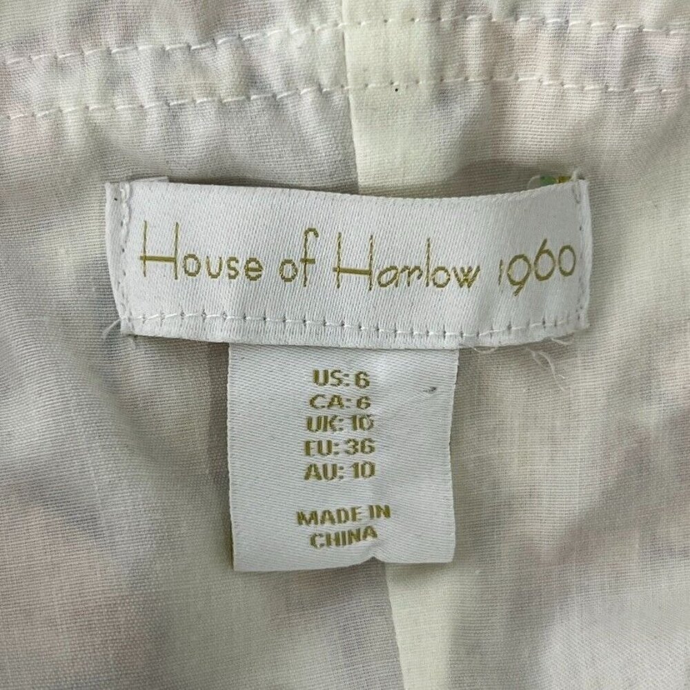 House Of Harlow 1960 Linen Blend Floral Print Sleeveless Romper Size 6 Women - Picture 5 of 12